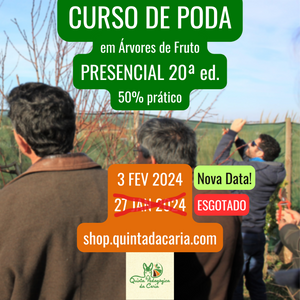 Curso de Poda em Árvores de Fruto - PRESENCIAL Básico: 50% prático 3 Fevereiro 2024