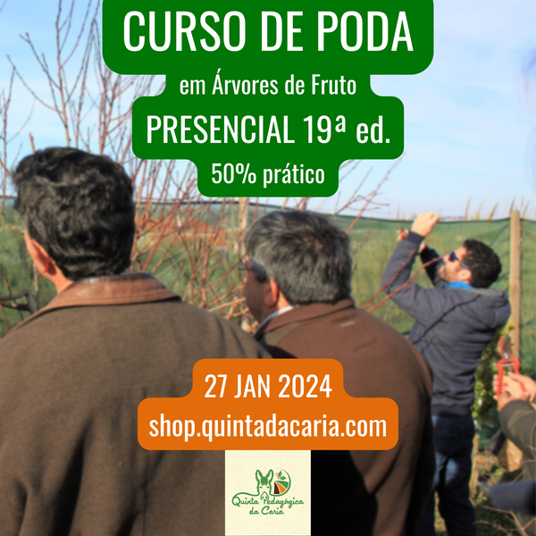 Curso de Poda em Árvores de Fruto - PRESENCIAL Básico: 50% prático 27 Janeiro 2024