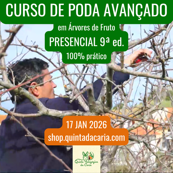 Curso de Poda em Árvores de Fruto - PRESENCIAL Avançado: 100% prático 17 Janeiro 2026